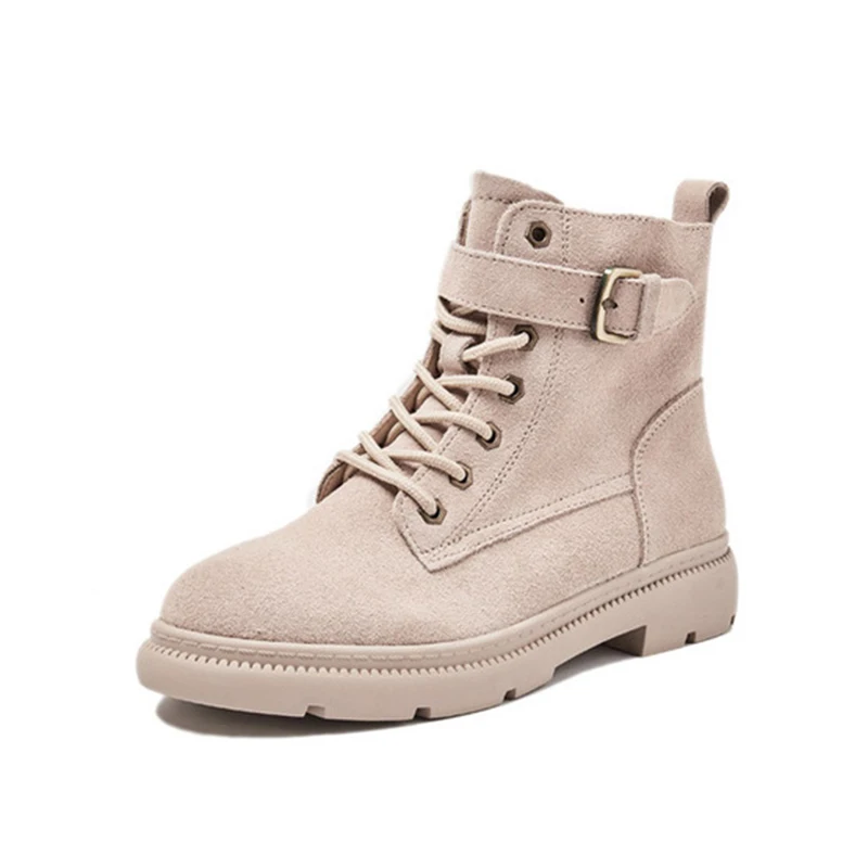 

Cow Leather Woman Ankle Boots 2019 Spring Autumn Casual Lace up Women Ankle Boot Ladies Shoes Rubber Sole Women Boots Shoes