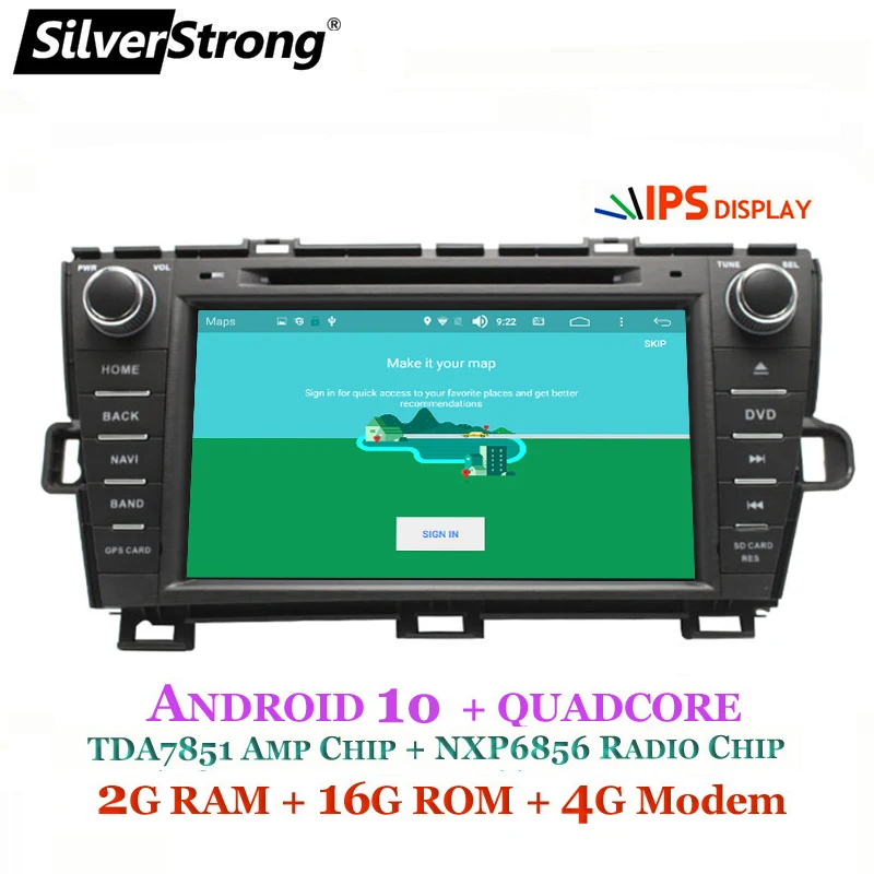 SilverStrong 8 дюймов Android9.0 автомобильный DVD для Toyota Prius dvd левая рука правая рука радио 4 г Модем wifi prius android опционально DSP