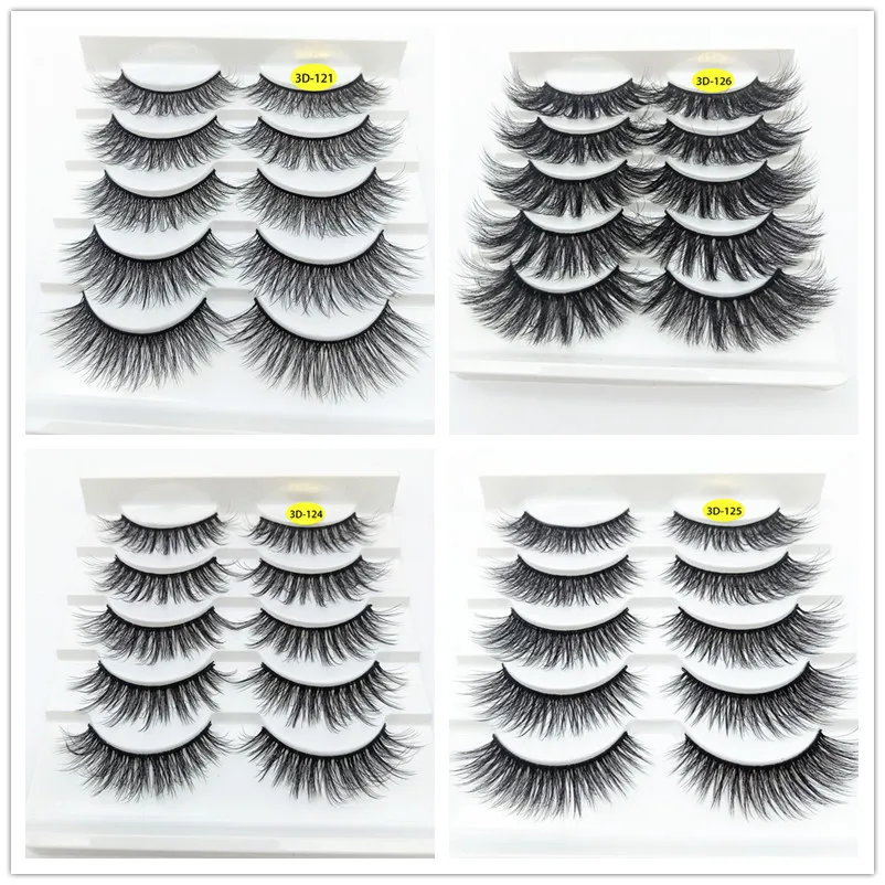 

5Pairs Eyelashes Natural Long Handmade 3D Mink Eyelashes Cute Thick Black False Eyelash Makeup Tools