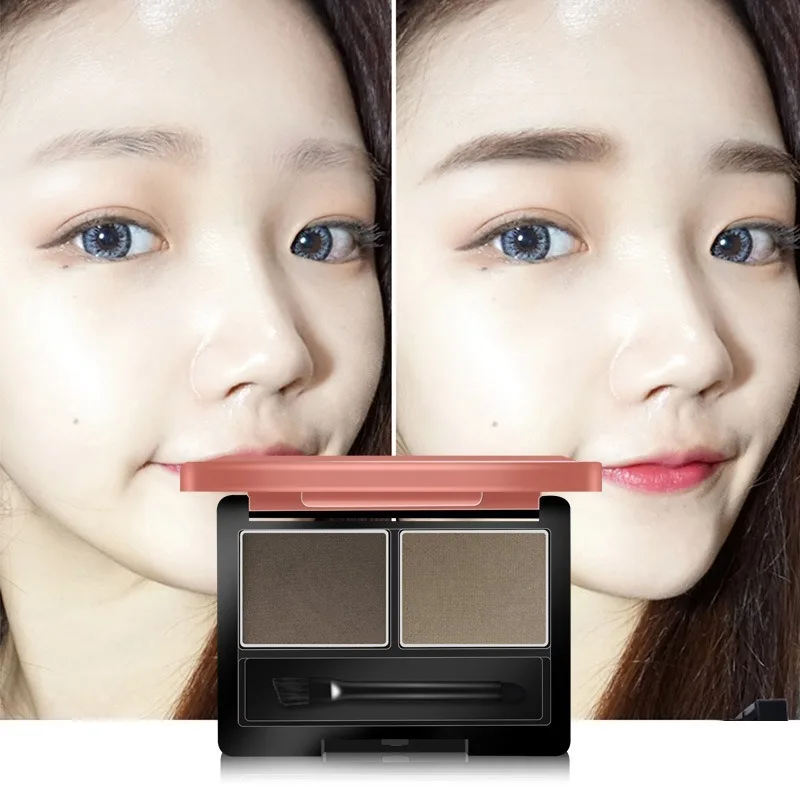 

A Box of Two Colors Three-dimensional Eyebrow Powder Silhouette Create Natural Brows Not Easy To Smudge Two-tone Eyebrow Powder