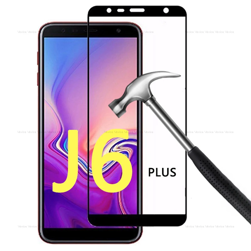 Закаленное стекло для Samsung Galaxy J6 2018 защитное с полным покрытием j6 + J 6 Plus защитная