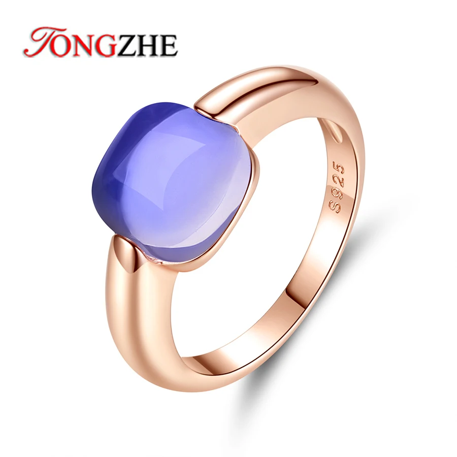 

TONGZHE 925 Sterling Silver Rings For Women New Elegant Wedding Party Rings Crystals Luxury Jewelry Accessories Girl Mom Gift