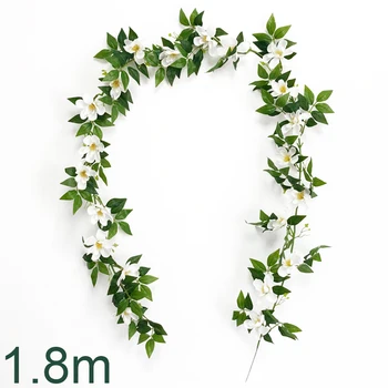 

100% brand new 1 PC Artificial Vine Simulation Wisteria Leaf Rattan Length 1.8m Wedding Home Air Conditioner Winding Decor