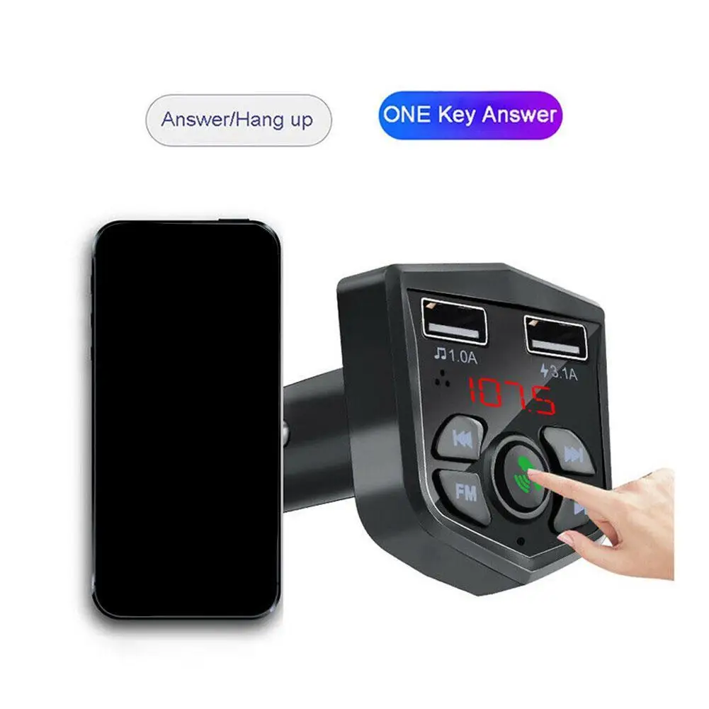 Bluetooth 5,0 автомобильный комплект громкой связи беспроводной Bluetooth fm-передатчик ЖК Автомобильный MP3-плеер 3.1A двойной USB зарядное устройство для автомобиля