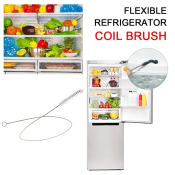 

Drinking Pipe Long Flexible Car Drain Hole Multifunctional Kitchen Refrigerator Cleaning Scrub Brush Foldable Stainless Steel