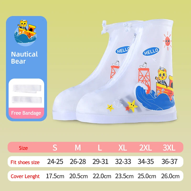 Children's Transparent waterproof boot sneakers covers shoe Baby School unisex anti-slip cover Shoes accessories new