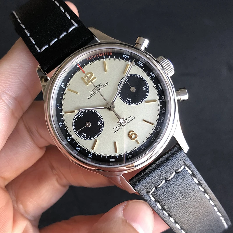 Reloj cronógrafo de 38mm para hombre, cuerda a mano, mecánico, ST1901, 5T,  resistente al agua, 2020, aviador|Relojes mecánicos| - AliExpress