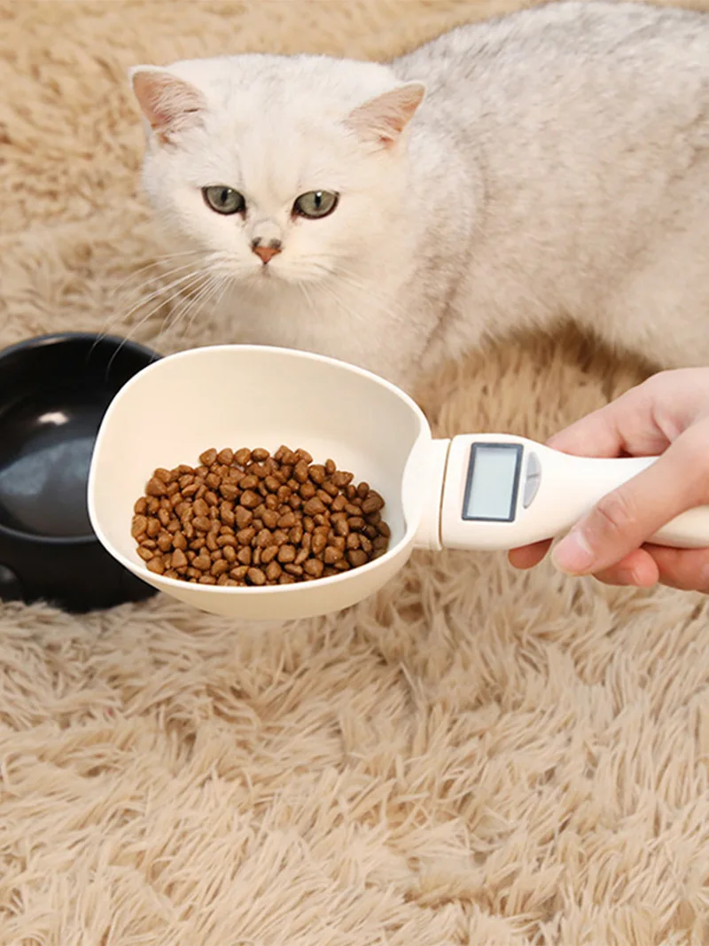 

1000g/2g Pet Food Scale Cup For Dog Cat Feeding Bowl Kitchen Scale Spoon Measuring Scoop Cup Portable With Led Display