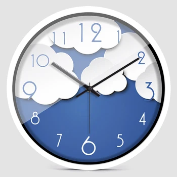 

Simple Metal Wall Clock Modern Round Silent Living Room Wall Watches Quartz Pastoral Zegar Scienny Household Products EF50WC