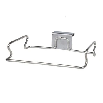 

Kitchen Cabinet Trash Rack Household Stainless Steel Garbage Bag Holder Cupboard Door Back Rubbish Bag Storage Holder