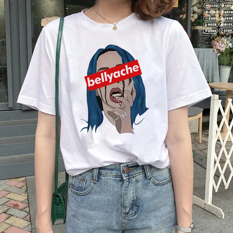 Женская футболка в стиле Харадзюку Billie Eilish Повседневная с графическим рисунком 90