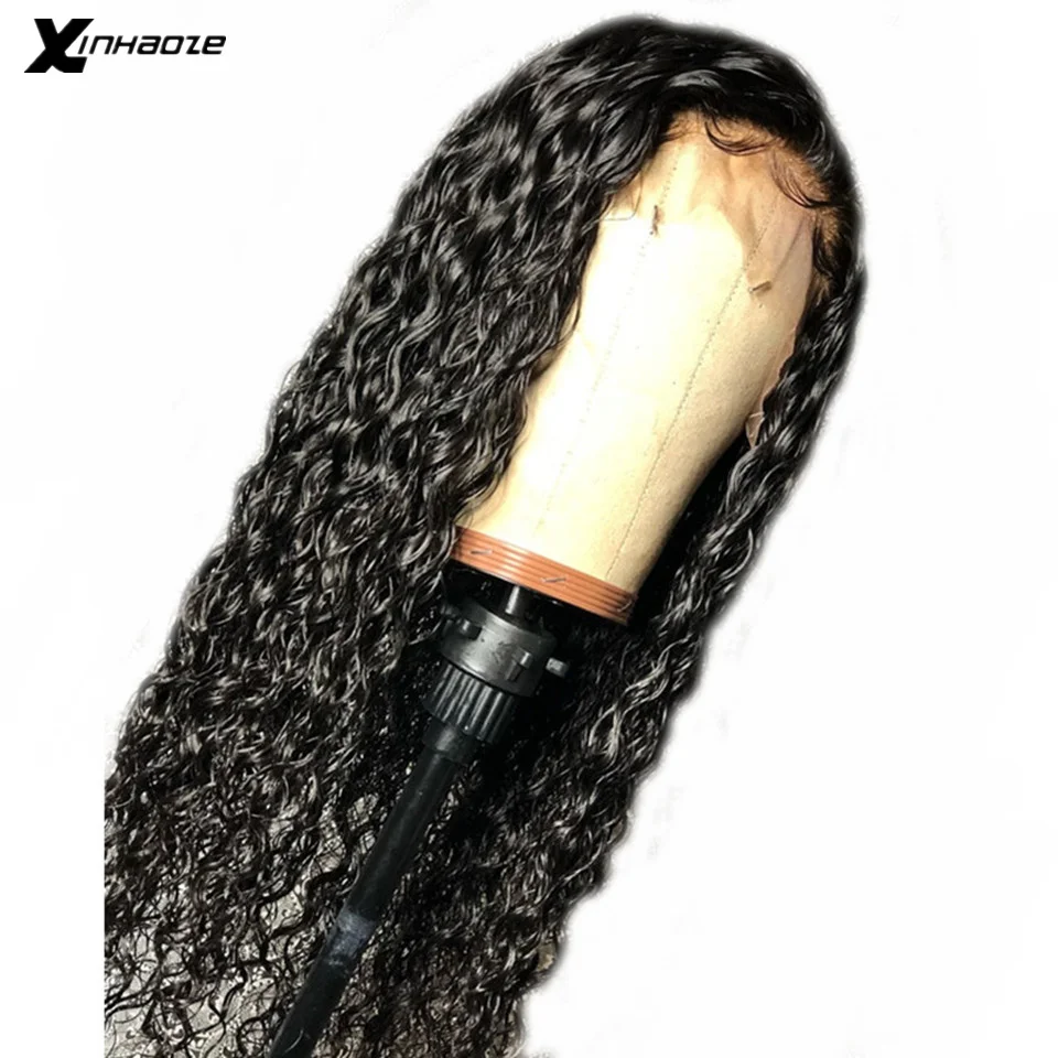 Водная волна Синтетические волосы на кружеве человеческих волос парики 13X6 предварительно вырезанные с детскими волосами Реми малазийские влажные и волнистые глубокий часть синтетические волосы парики из натуральных волос