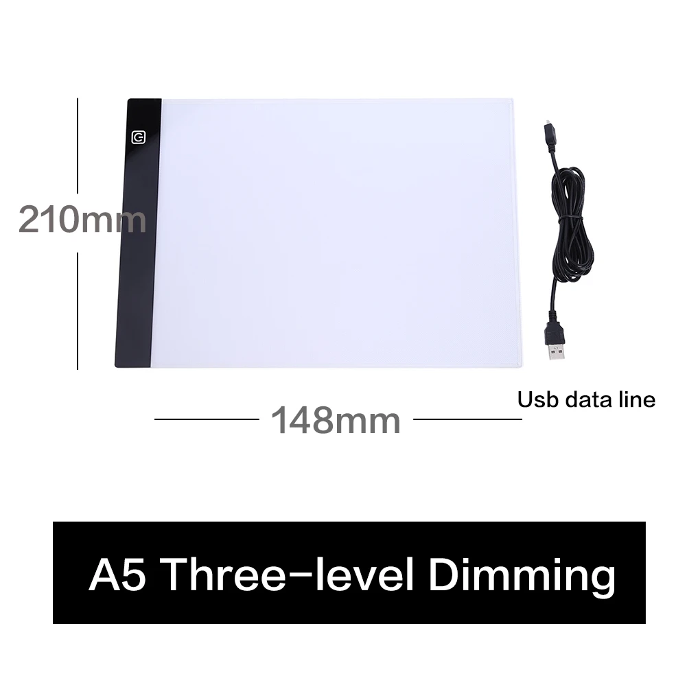 A4 светодиодный планшет для рисования цифровой графический коврик USB светодиодный светильник коробка копировальная доска электронная художественная графическая живопись письменный стол - Цвет: A5three-level