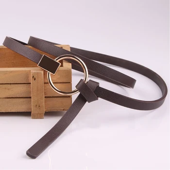 

Woman Dress Sweater Chain Fashion Thin Wild Knotted Ring Decorative Small Belt Round Buckle Waist