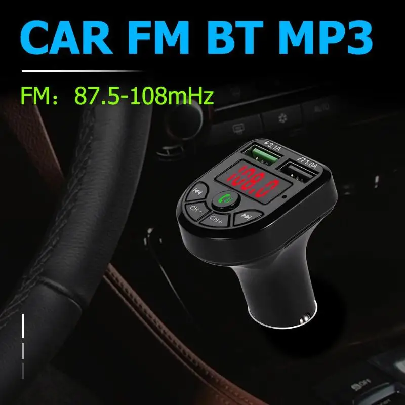 Bluetooth 5,0 FM передатчик беспроводной модулятор Handsfree автомобильный комплект MP3-плеер 3.1A двойной USB зарядное устройство