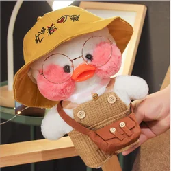 Pato de peluche de LaLafanfan café para niños, muñeco de felpa suave de 30cm, almohada de Animal, regalo de cumpleaños