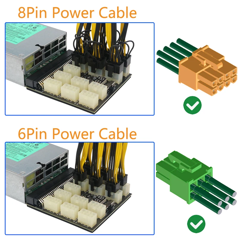 12V Power Board for HP 1200W/750W PSU - ATX 8Pin Breakout Board for Server GPU BTC Bitcoin Miner Mining Description Image.This Product Can Be Found With The Tag Names Computer Cables Connecting, Computer Peripherals, PC Hardware Cables Adapters, Power adapter