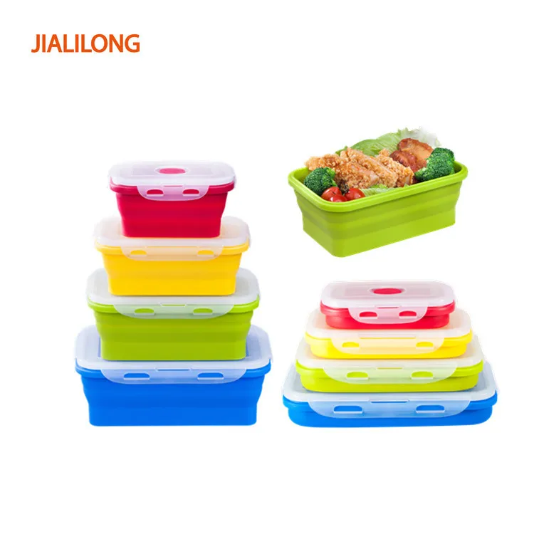 

Silicone Folding Lunch Box Platinum Silica Gel SILICONE Box Silicone Crisper Silicone Lunch Box