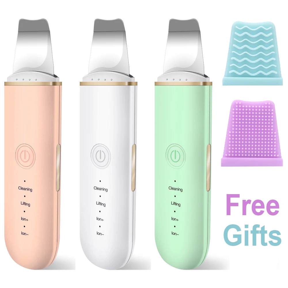 

MAKEGINA Ultrasonic Skin Scrubber Vibration Face Spatula Blackhead Remover Facial Scrubber Shovel Clean Cavitation Peeling