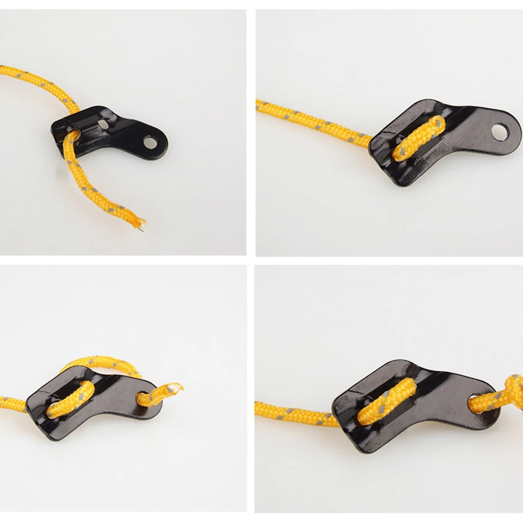 10x Camping Guyline Cord Tensioners Durable Lightweight Aluminum L Shape Anti-slip Tensioners Adjustable Tool Tent Accessories 