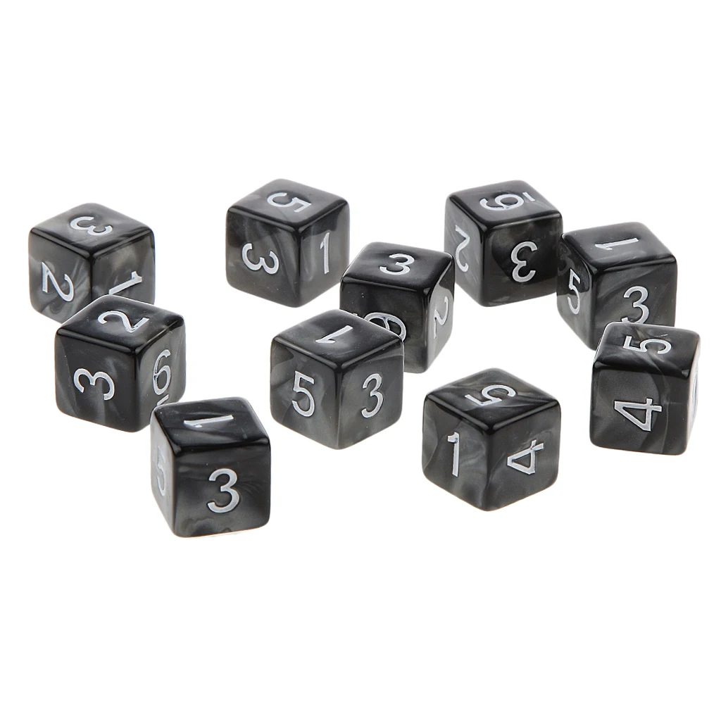 10pcs Multi-Sided AcrylicTabletop Wargames RPGs MTG TRPG Role Playing Game D6 D10 D12 D20 Dices 