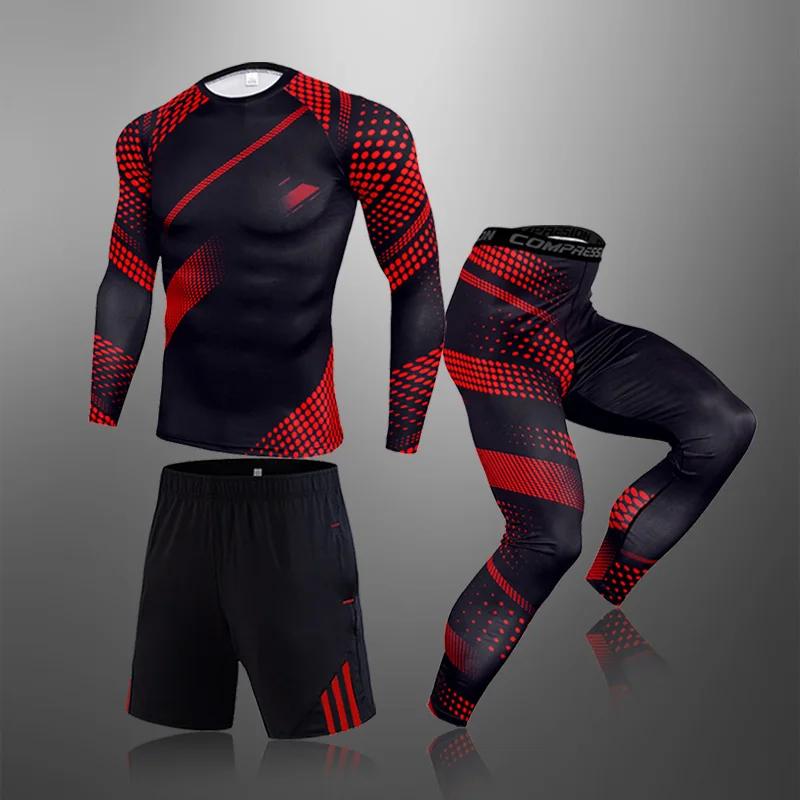 

New Top Quality Men Clothing Compression Underwear Sets Sweat Quick Drying Thermal Underwear Men Winter Sportswear 3Pcs