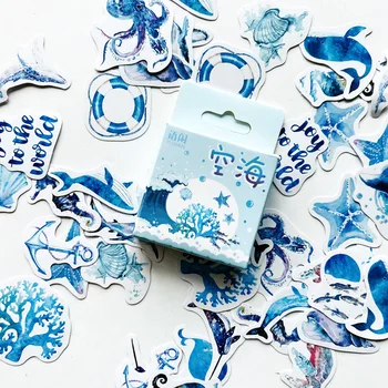 

50 pcs/Pack Cute Sea Creature Shell Whale Paper Stickers DIY Decorative Sealing Paste Stick Label Stationery Kids Gift