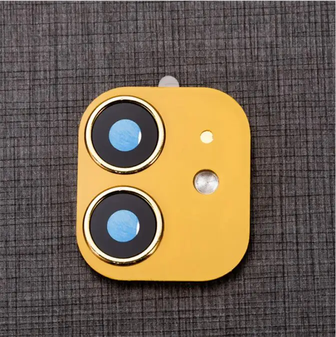 Чехол для объектива камеры для iPhone X XR XSMax, чехол для iPhone 11 Pro Max, чехол для iPhone 11 Pro Max, защита из закаленного стекла - Цвет: Yellow