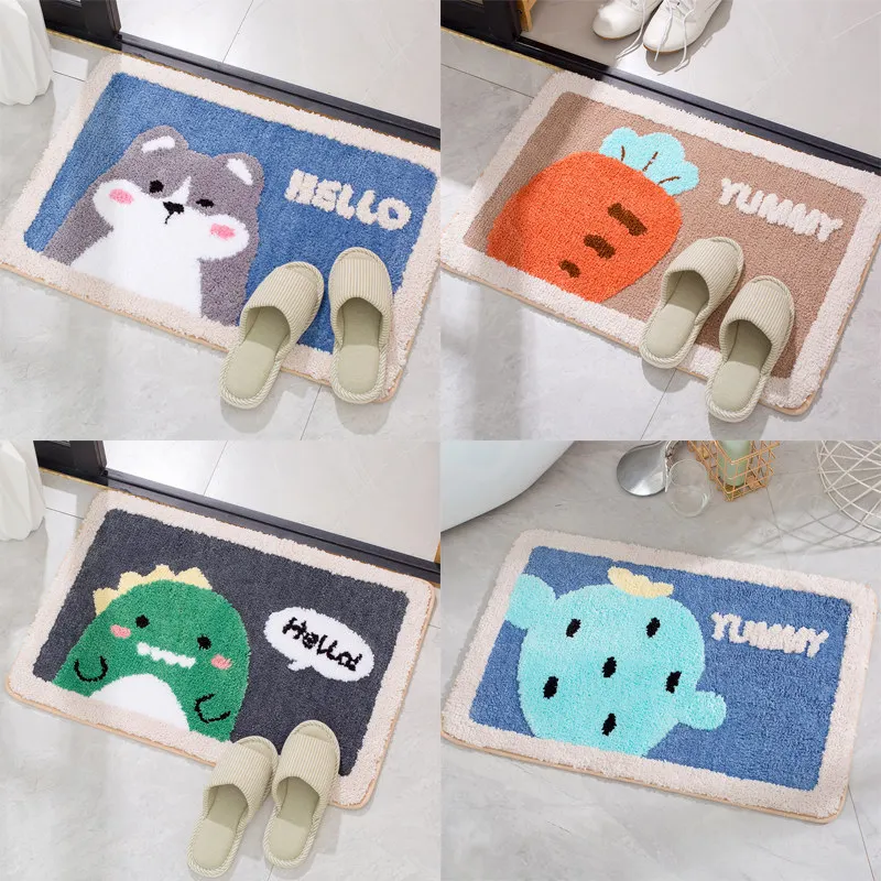 

Cartoon Mat Household Doormat Bedroom Doorway Mat Sub-Toilet Water-Absorbing Bathroom Mat Rug