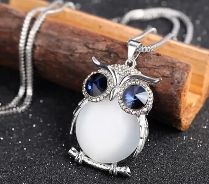 

Ladies Long Necklace Fashion Hot New Sale Owl Pendant Sweater Chain Long Necklace Accessories gift бижутерия #40