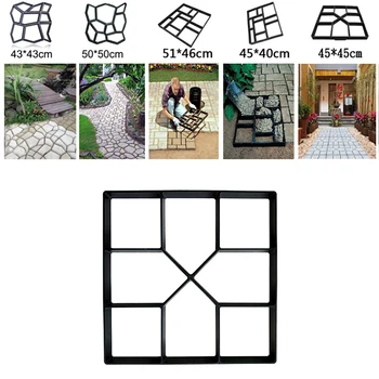 

Garden Pavement Path Maker Mold Walk Brick Concrete Form Square Stepping Stone Reusable Molds for DIY Walkway Yards Walking