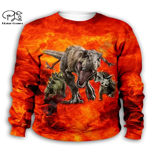 Kids sweatshirts Детские толстовки с 3d принтом динозавра Юрского периода для маленьких мальчиков и девочек, костюм с детскими рисунками, комплект детской одежды, толстовки, футболки - Цвет: Kids sweatshirts