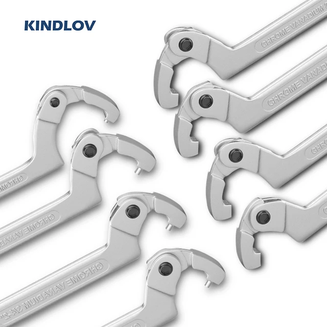 KINDLOV Universal Wrench Adjustable Hook Spanner 19-170mm C Type