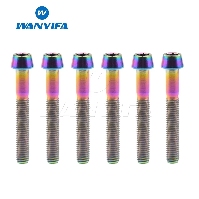 M5x35 rainbow Велосипедные винты из титана/Ti M5X25 30 35 40 45 50 60 мм конические болты с шестигранной головкой - Цвет: M5x35 rainbow