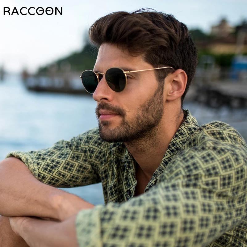 Gafas De Sol Redondas Para Hombre Y Mujer, Lent Polarizadas Con Tilo, UV400, Montura De Metal, Azul, Rosa, Negro, A La Moda - AliExprs 200000297