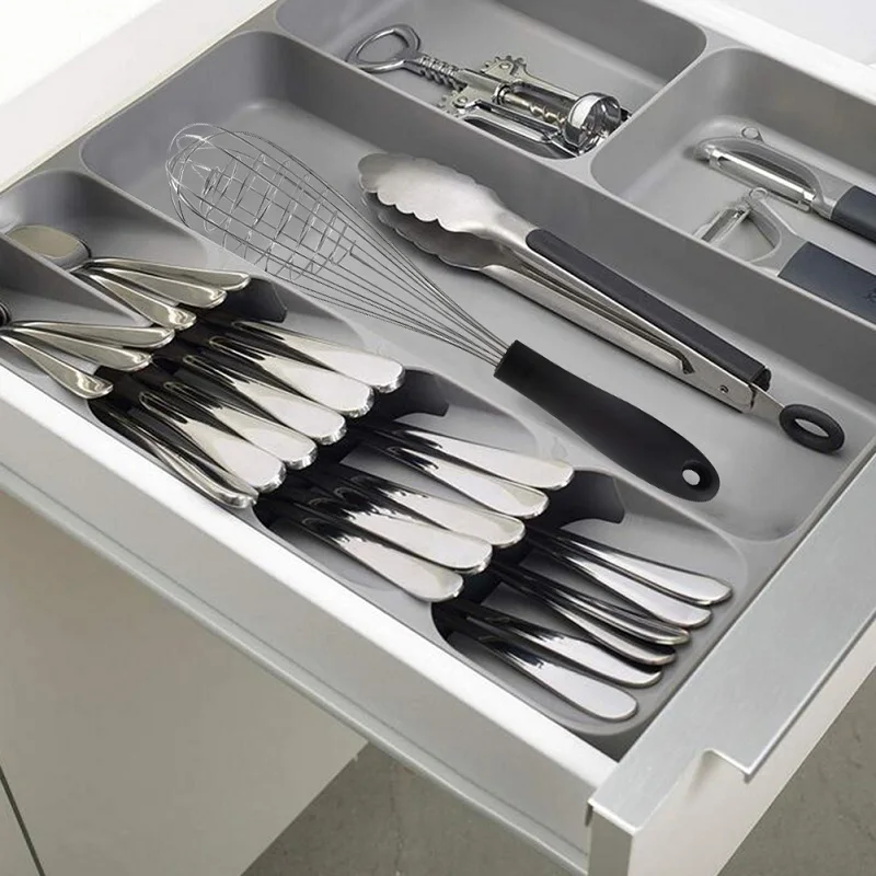 1pc Kitchen Drawer Storage Tray Knives Forks Spoons Chopsticks Storage Rack Knife Stand Cabinet Tray Kitchen Cutlery Organizer