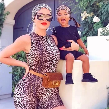 

sleeveless leopard print sexy bodycon playsuit autumn winter women streetwear club party body