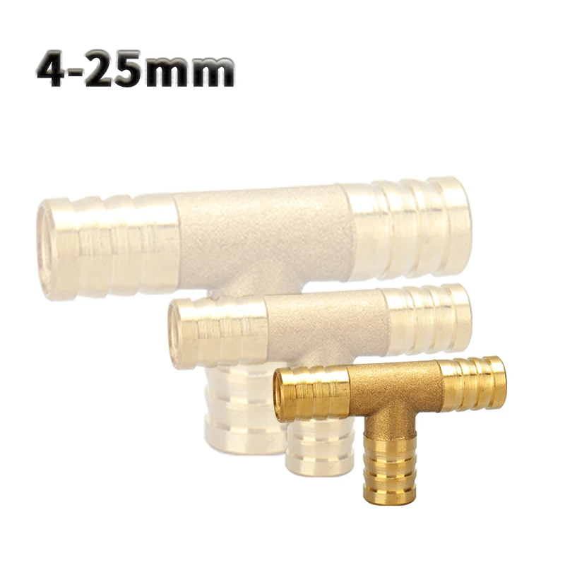 

Brass Barb Pipe Fitting 3wayT Brass Connector For 4mm - 25mm Hose Copper Pagoda Water Tube Fittings Pagoda Connector