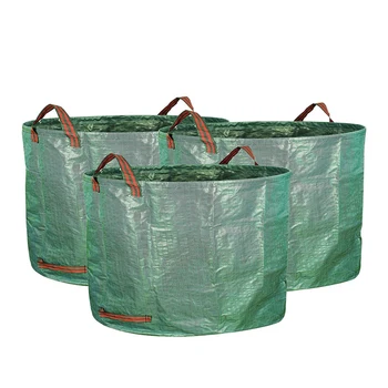 

SZS Hot 3-Pack 16 Gallons Garden Bag - Reuseable Heavy Duty Gardening Bags, Lawn Pool Garden Leaf Waste Bag