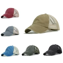 Бейсбольная Новая регулируемая сетчатая хлопковая шапка с отверстием для хвоста, Снэпбэк шляпа, летняя кепка, хип-хоп облегающая Кепка, шапки, уличная спортивная одежда, головной убор