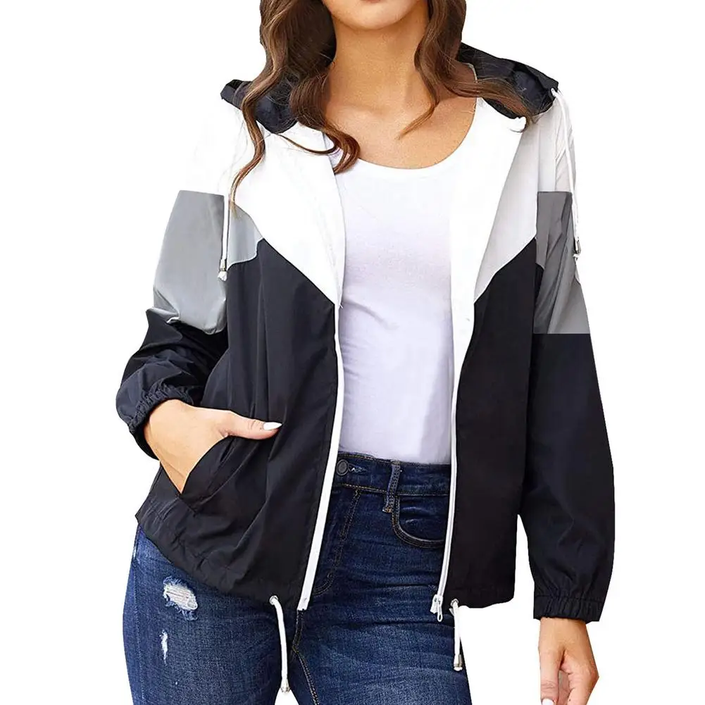 2021 Spring Autumn Women Jacket fashion Hooded Two Side Wear Cartoon Print Outwear women Loose Coat female Windbreaker tops 2