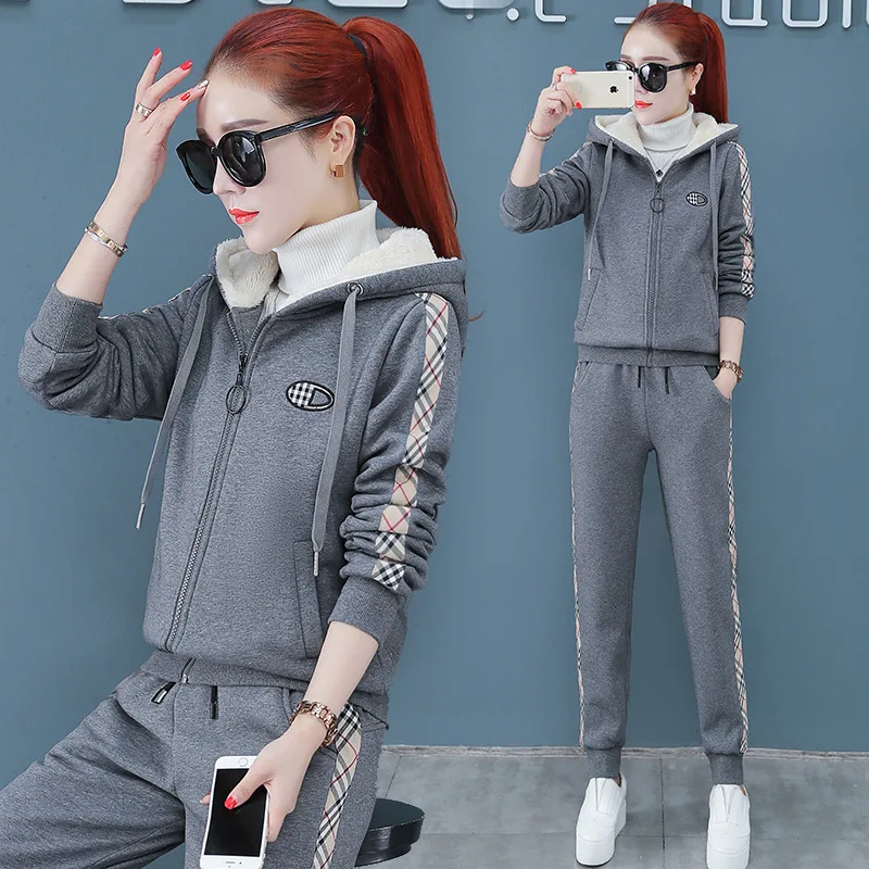 

WOMEN'S Suit 2019 Autumn And Winter New Style Fashion Loose-Fit Korean-style Long Sleeve Brushed And Thick Casual Sports Clothin