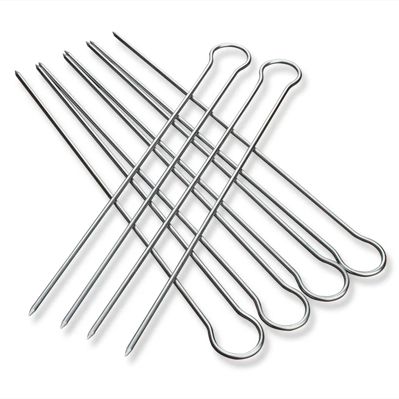 U Double BBQ Grill Skewer Set Stainless steel Kebab Skewers Metal BBQ Grilling Sticks Picnic Camping Barbecue Tools 6/10/12pcs barbecue skewers bbq grilling accessories