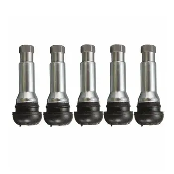 

5pcs Chrome Alloy Tubeless Rubber Wheel Car Tyre Valve Full Length Valve Stem With High Strength Dust Cap Cover