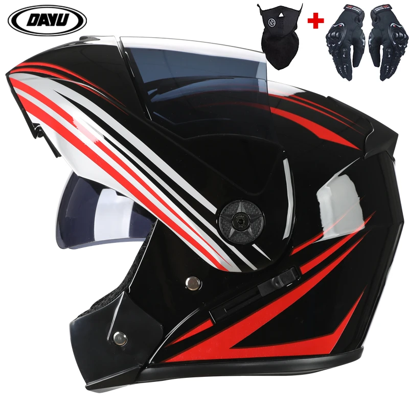 2021 Professional Racing Helmet Modular Dual Lens Motorcycle Helmet Full Face Safe Helmets Casco Capacete Casque Moto S M L