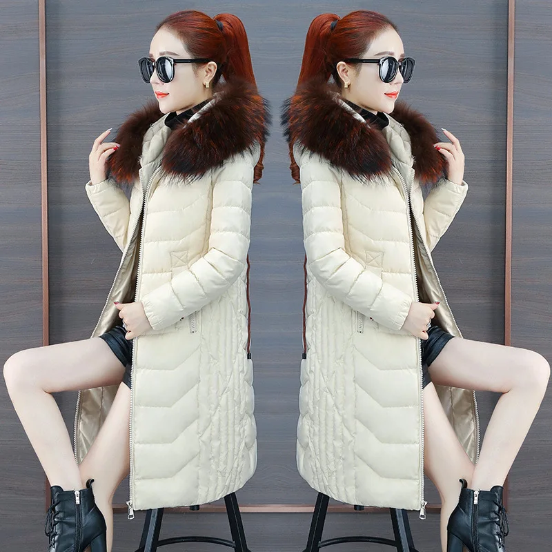 

Mid-length New Style Collar Cotton Coat Cotton-padded Jacket Women's Hooded Da Mao 2018 Winter Coat Korean-style Casual Cotton-p