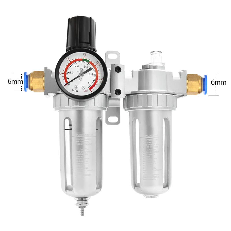 AFC2000 маслоотделитель воды регулятор Ловушка фильтр Аэрограф Воздушный компрессор регулятор давления редукционный клапан AFR2000+ AL2000 G1/4" - Цвет: Upgrades AFC2000 6mm