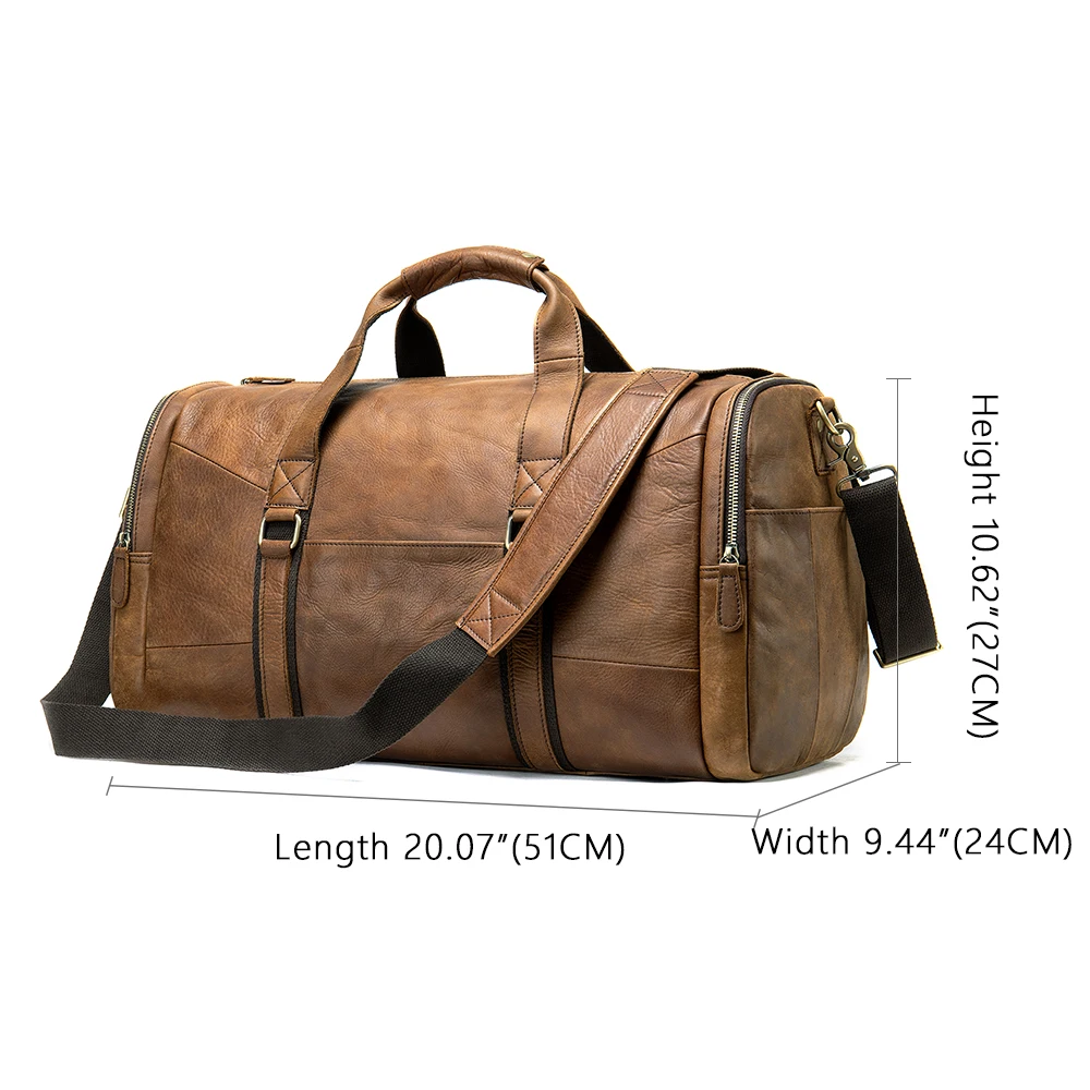 travel bag genuine leather duffle bag 