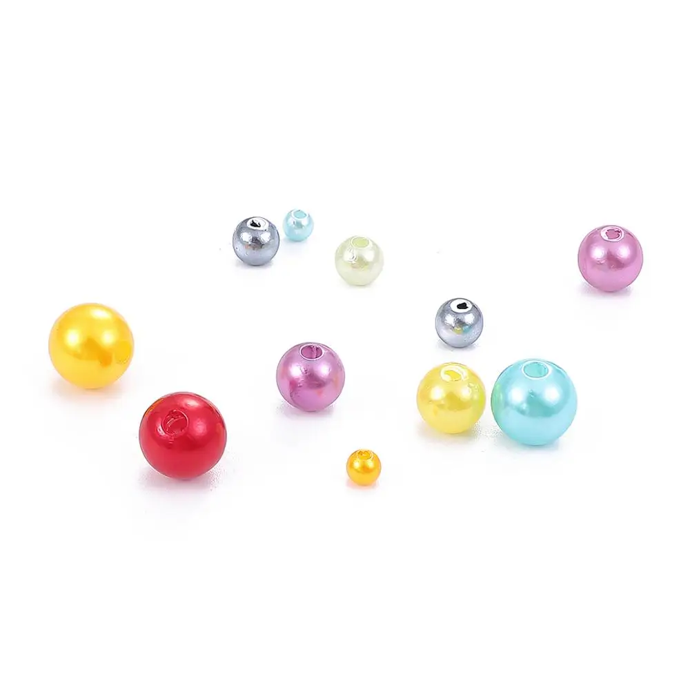 Resin Round Imitation Beads Clear AB Colors With Hole Loose Craft Pearls  For Sew On Clothes Bags Shoes Backpack Supplies - AliExpress