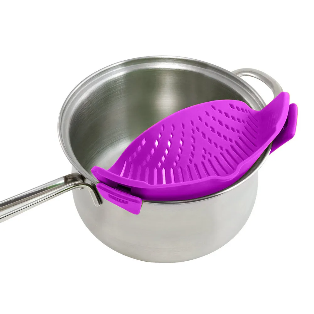 purple Новинка, кухонные аксессуары, инструменты, силикон, mutfak, аксессуары, Экстра, силиконовый зажим, защелка и ситечко, клипса, дуршлаг 30AP10 - Цвет: purple